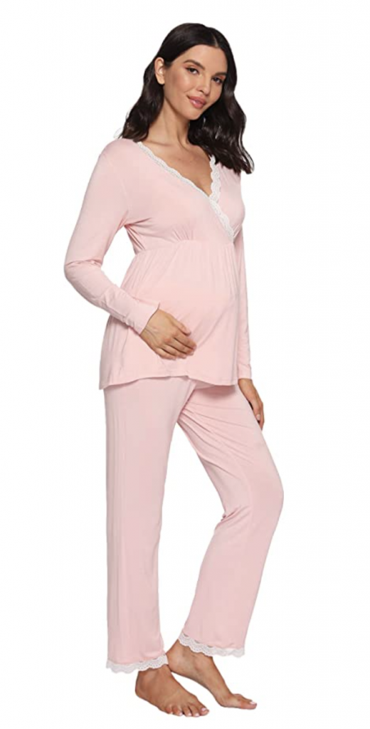 Isla Maternity Nursing Pajamas  Nursing pajama set, Newborn gown set, Nursing  pajamas
